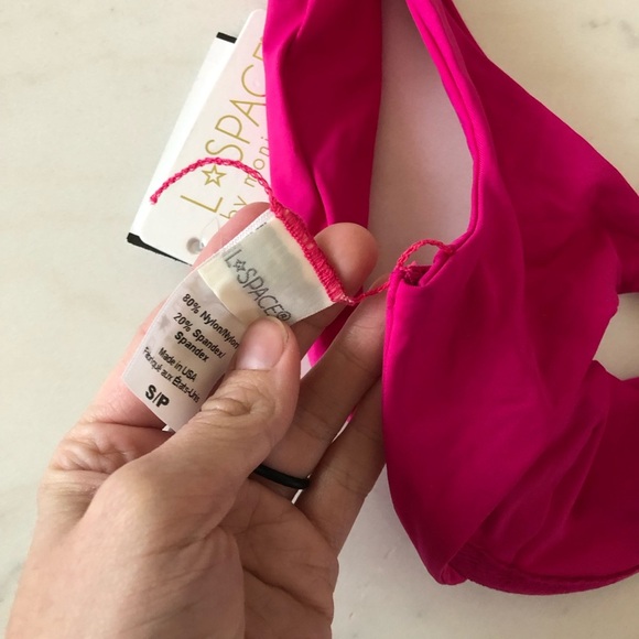 L*SPACE Tori Bra Bikini Top Bouganvillea Pink Revolve - Picture 9 of 9